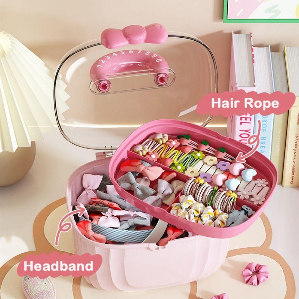 Hộp Bảo Quản Kẹp Tóc DAYBREAK, Hộp Trang Sức Chống Thấm Nước Nơ, Phụ Kiện Hộp Đựng Đồ Chơi Nhiều Lớp Cô Gái