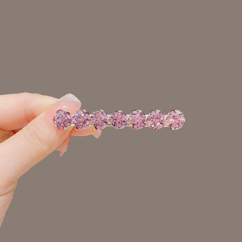 Mauropoli [Sẵn Sàng] Phiên Bản Hàn Quốc Sang Trọng Kim Cương Màu Hồng Tinh Tế Mỏ Vịt Mỏ Vịt Kẹp Tóc Phụ Kiện Tóc Nữ