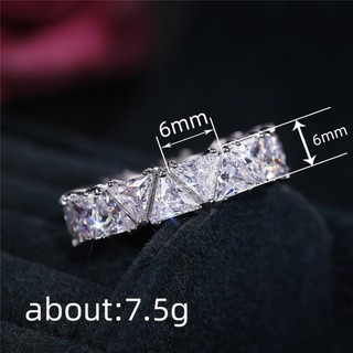 S925 Bạc Hồng Hình Học Nhẫn Trang Sức Thời Trang Đơn Giản Quà Tặng Nữ 5