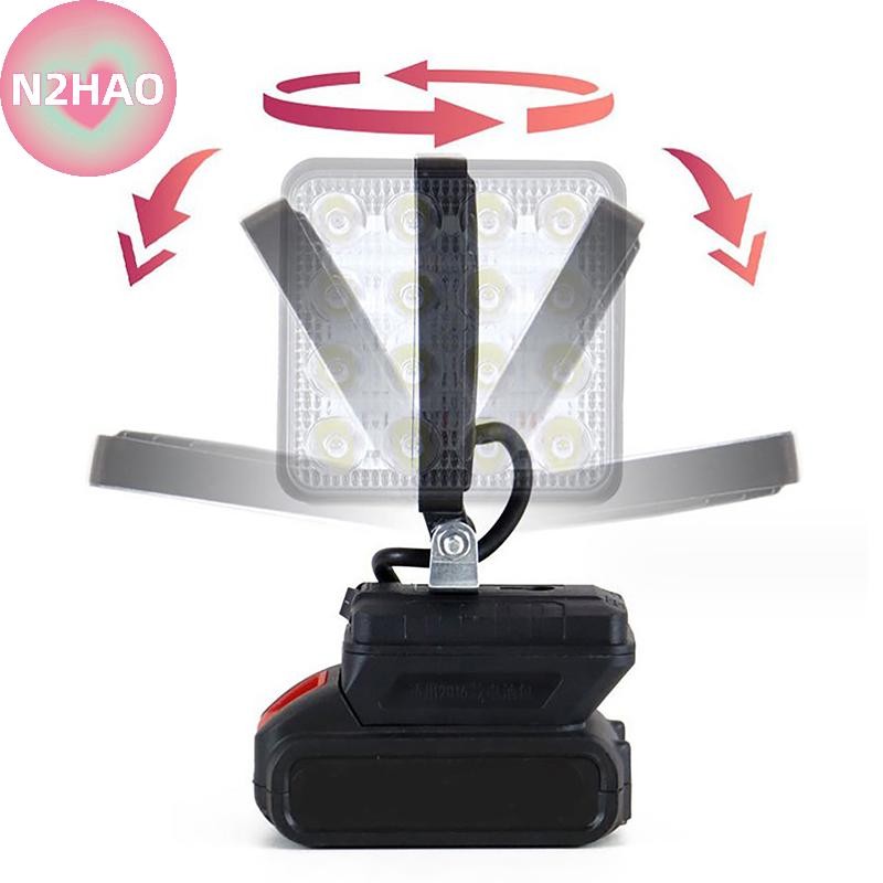 N2hao Cho 18V Pin Li-ion Đèn LED Làm Việc 3 / 4 Inch Đèn Pin Di Động Khẩn Cấp Đèn Pha Cắm Trại n