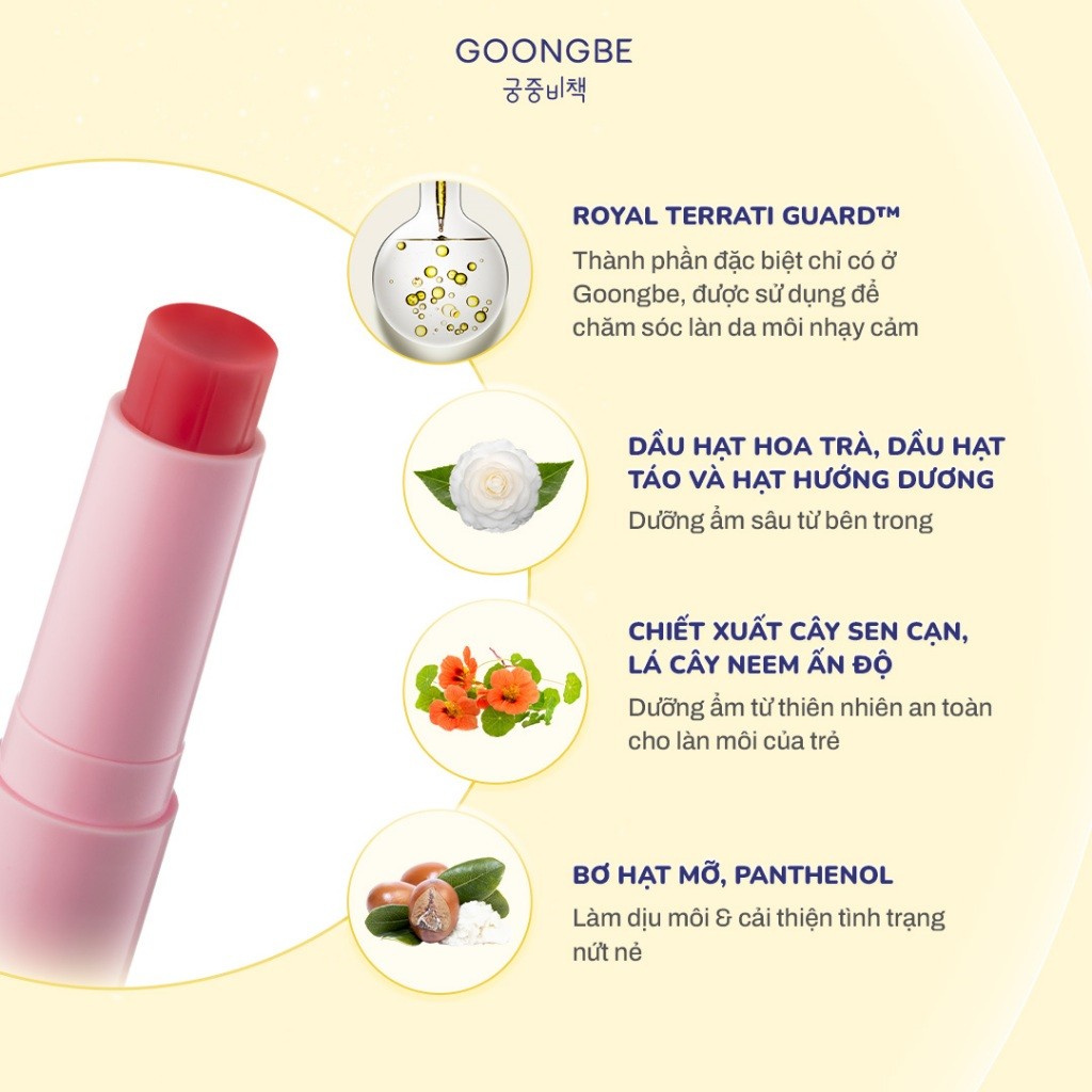 Ảnh Son Dưỡng Làm Mềm Môi GOONGBE Kids Mild Lip Balm 3g 2