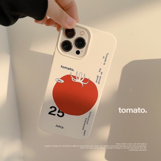 [Sheren] ins Niche Art Tomato Ốp điện thoại Thích hợp cho i16 15 14 13 12 11 pro max Vỏ bảo vệ chống sốc