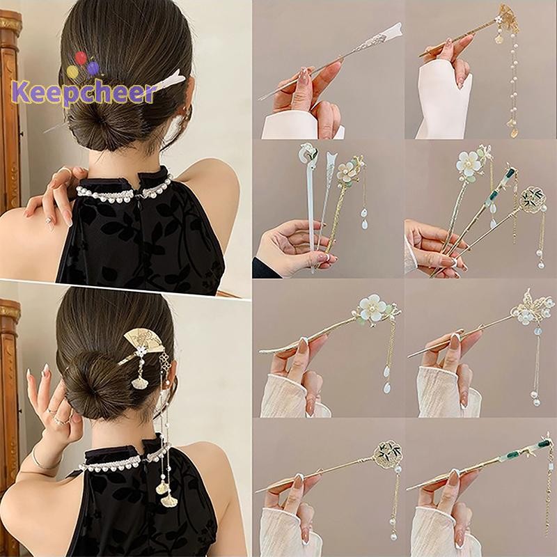 [Keepcheer] Kẹp tóc cổ điển Trung Quốc dành cho nữ Kẹp tóc thủ công tươi mát Phụ kiện trang sức quyến rũ Đồ trang sức Đồ trang trí tóc [Mới]