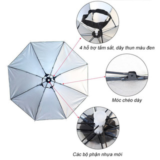 Mũ Ô Đội Đầu, Dù Đội Đầu Gấp Gọn Che Nắng Mưa, Tiện Lợi Cho Câu Cá, Du Lịch, Phượt