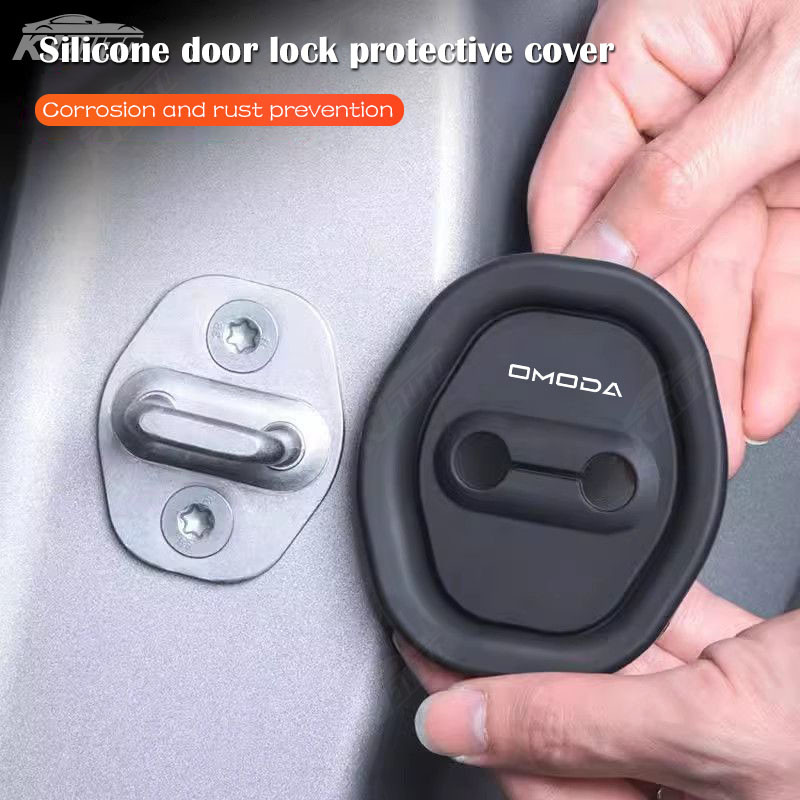 Omoda Khóa Cửa Ô Tô Bao Bảo Vệ Trang Trí Tấm Sốc Cửa Phụ Kiện Silicon Cho Chery Omoda E5