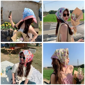 Treeling Tóc Bandanas Băng Đô Phụ Kiện Tóc Nữ Tam Giác Đầu Kerchief Bohemian Hoa Tóc Sẹo Tạo Kiểu Tóc
