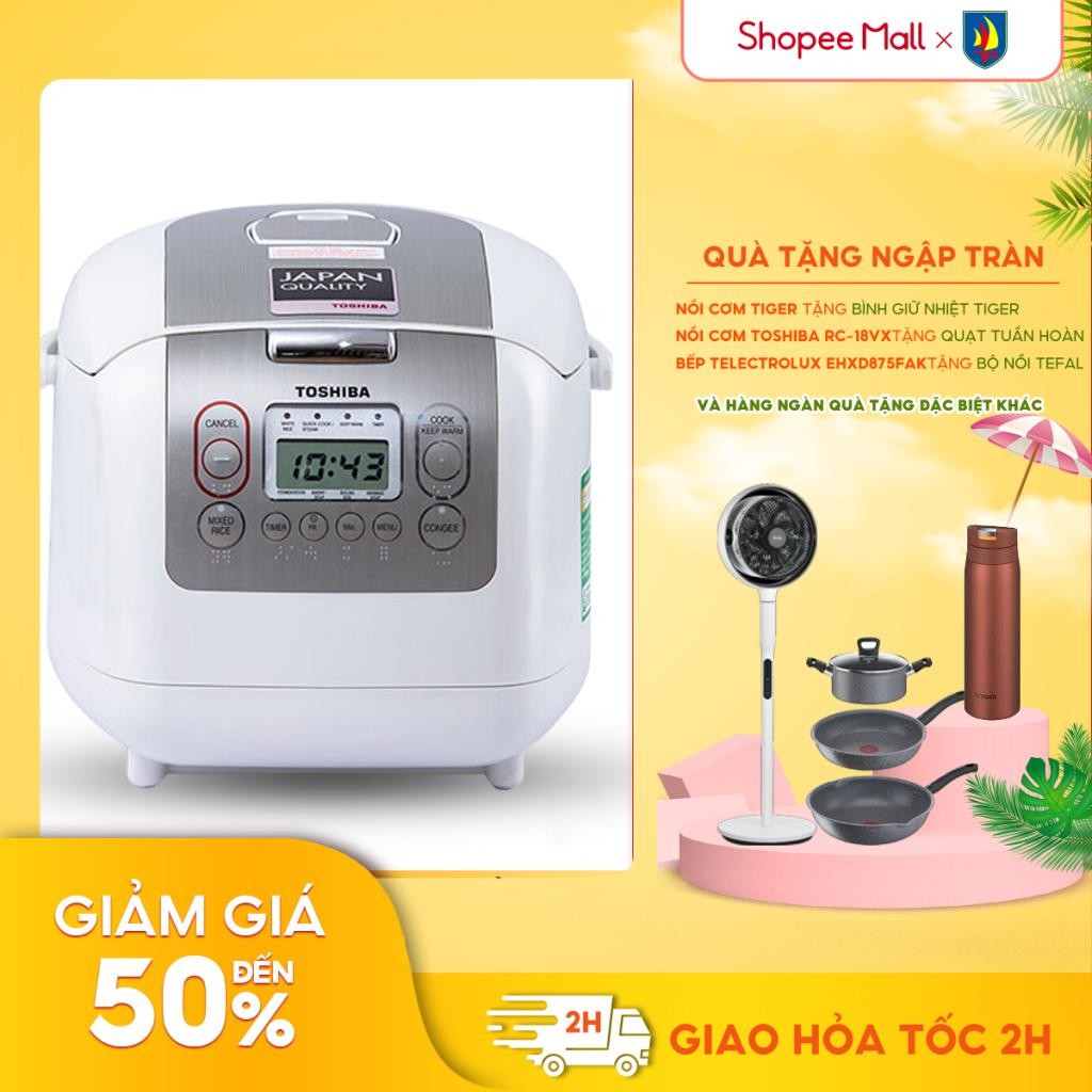 Ảnh Nồi cơm điện tử Toshiba RC-18NTFV(W)/ RC-10NMFVN/ RC-18DR3PV(G) - Sản xuất Thái Lan - Bảo hành 1 năm 1
