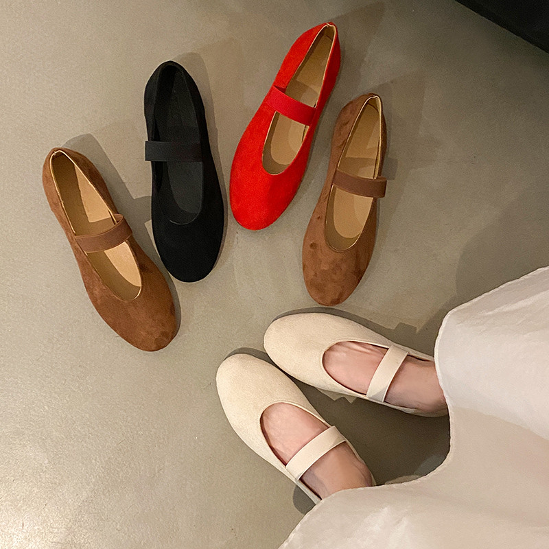 Atikota Nữ Mary Jane Flats Thời Trang Màu Trơn Đơn Giản Thoải Mái Ánh Sáng Ngoài Trời