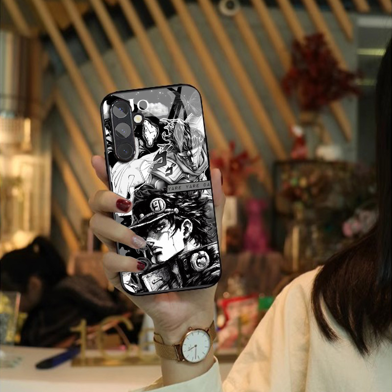 Ốp điện thoại thủy tinh Jojo Bizarre Adventure 09 cho Samsung Galaxy S9 Plus S10 S10e S20 FE S20 Plus S21 S22 S23 S24 Ultra S25