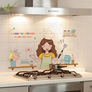 1 Tấm 30 * 90cm 60 * 90cm Nhãn dán chống dầu nhà bếp tự dính Nhãn dán tủ chịu nhiệt, chống thấm nước và chống dầu VN