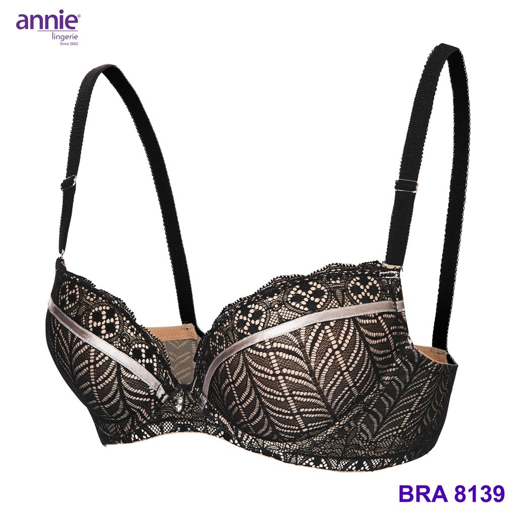 Áo ngực nữ annie lingerie BRA 8139 ren không gọng,nâng ngực,bản to tạo dáng ngực thấm hút,mút vừa