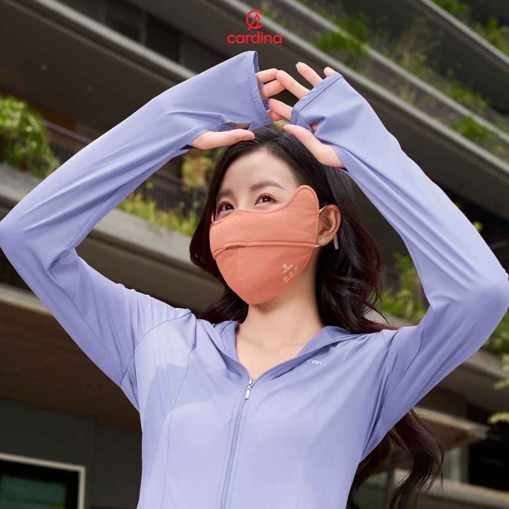 Khẩu trang nữ CARDINA chất icetext dáng tai thỏ ngăn UV lọc không khí 5KTI01