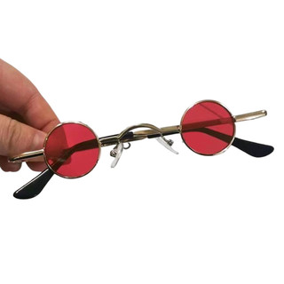 Kính Mát Tròn Nhỏ Retro Slender Khung Kim Loại Khung Tròn Kính Mát Màu Phổ Biến Để Đi Bộ Mua Sắm Du Lịch