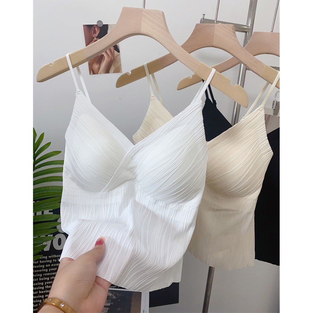 Áo Vest kiểu Pháp gợi cảm mặc bên ngoài có đệm ngực Ống Top Mặt sau đẹp