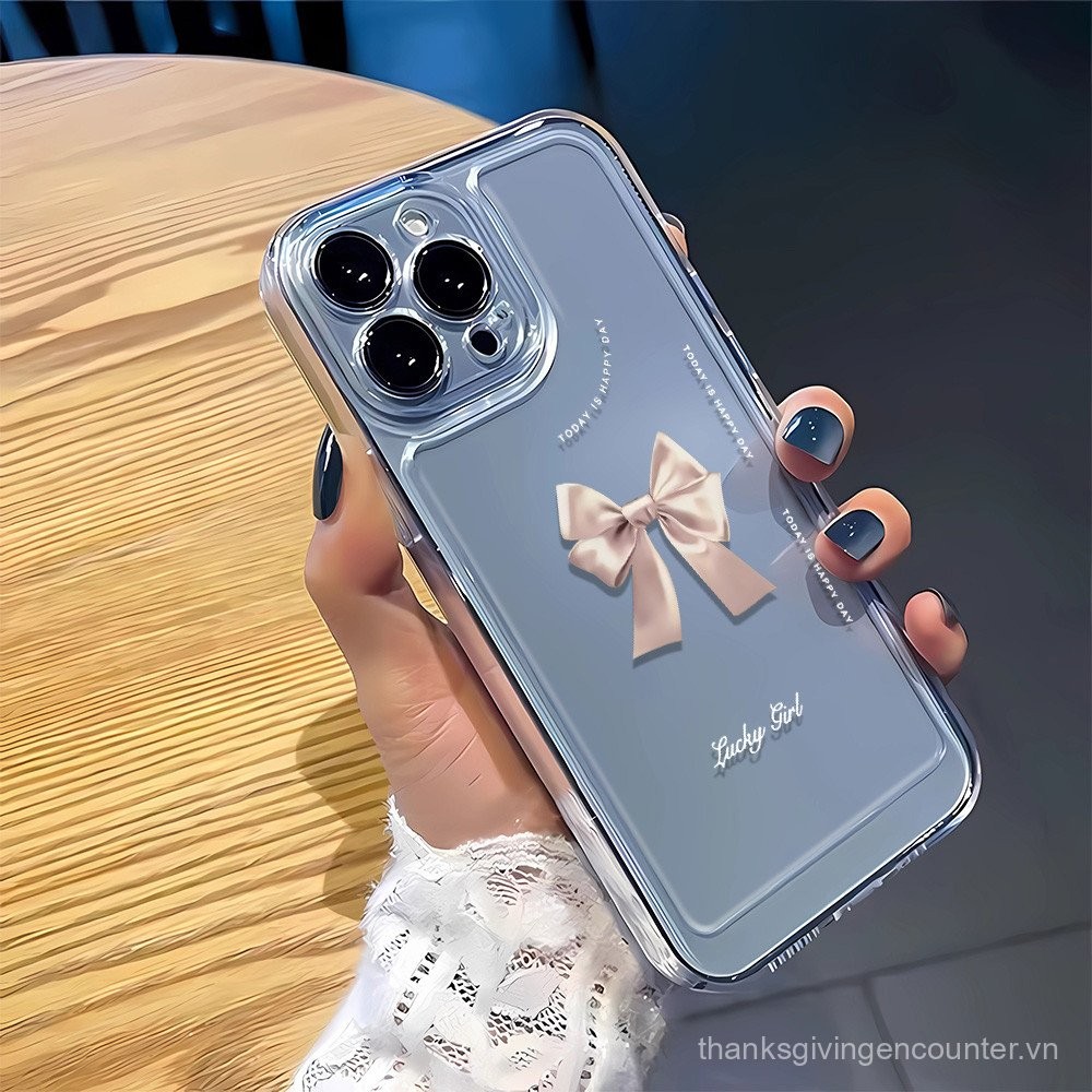 Ốp điện thoại nơ hồng cho Huawei Honor Magic 7 6 5 4 Pro 9X Pro 30S X50i X5 Plus 90 Lite Y9S Mate50 40 30 20 10, trong suốt, chống rơi, không gian