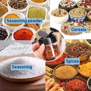 Chai gia vị nắp lật đôi đa kích thước - Bình đựng gia vị rỗng trong suốt PET có nắp đậy
