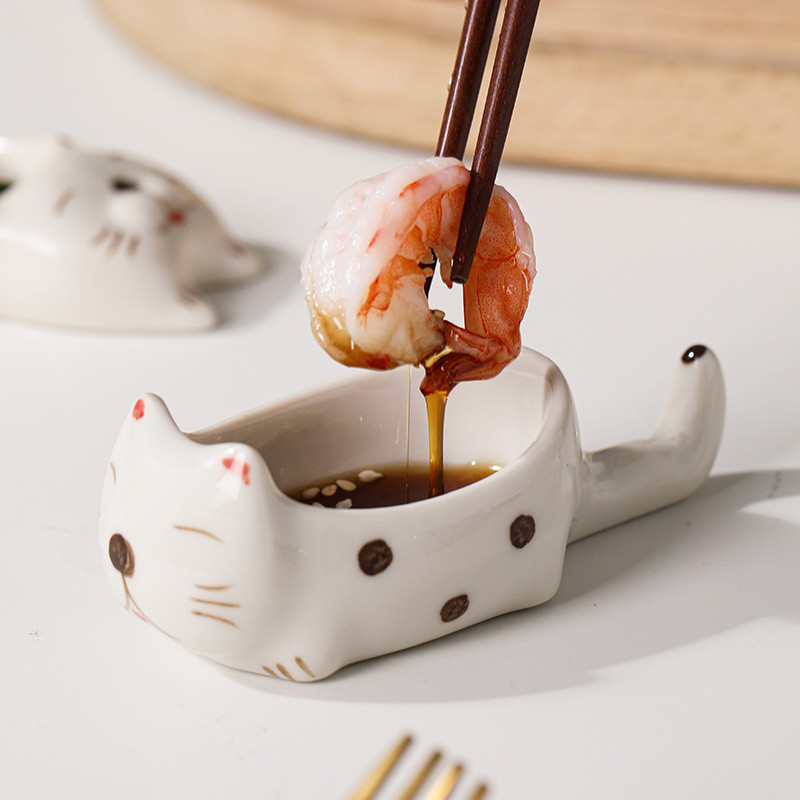 Phong Cách Nhật Bản Gốm Mèo Dễ Thương Món Ăn Đũa Giá Đỡ Gia Vị Đĩa Nhúng Món Ăn Gia Vị Giá Trị Cao Món Ăn Sáng Tạo Hộ Gia Đình Tương Đĩa