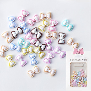 30PCS trang trí móng tay ruy băng thạch, nơ trang sức, nơ ba chiều, trang trí móng tay bằng nhựa hỗn hợp, dụng cụ làm móng cho tiệm làm móng