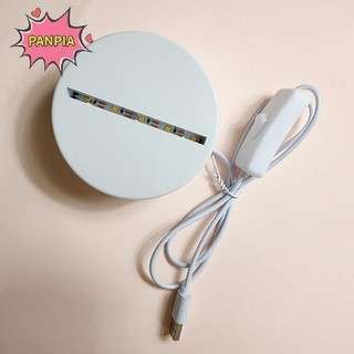 Pnpia Acrylic 3D Đèn LED Đế Bàn Đèn Ngủ Đế Đèn LED ABS USB Lighg Phụ Kiện Boutique