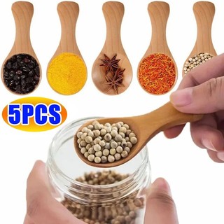 1 / 3 / 5 Chiếc Thìa Gỗ Mini / Bếp Gỗ Tay Cầm Ngắn Thìa / Gia Vị Đường Cà Phê Mật Ong Muỗng