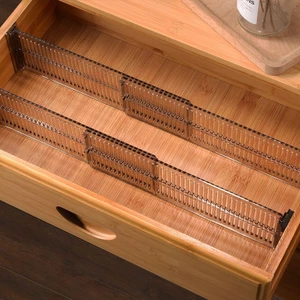 2 Thanh nhựa chia ngăn hộc kéo sắp xếp gọn đồ vật lộn xộn có thể điều chỉnh kt 27.5-->51cm