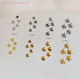 [Beautifulhome] 1 Túi Nail Art Hollow Star Ch 3d Kim Loại Năm Cánh Vàng Bạc Trang Trí Móng Tay Phụ Kiện Làm Móng Tay [Làm Đẹp]
