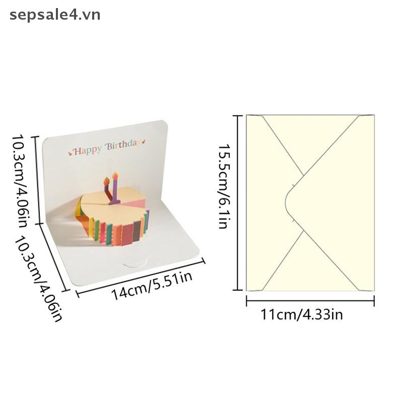 B&N  3D Chúc Mừng Sinh Nhật Thẻ Bánh Hoa Có Phong Bì Thiệp Sinh Nhật Ngộ nghĩnh Cho Nữ Trẻ Em Bạn Bè Thiệp Greeg Tiệc Quà Tặng.