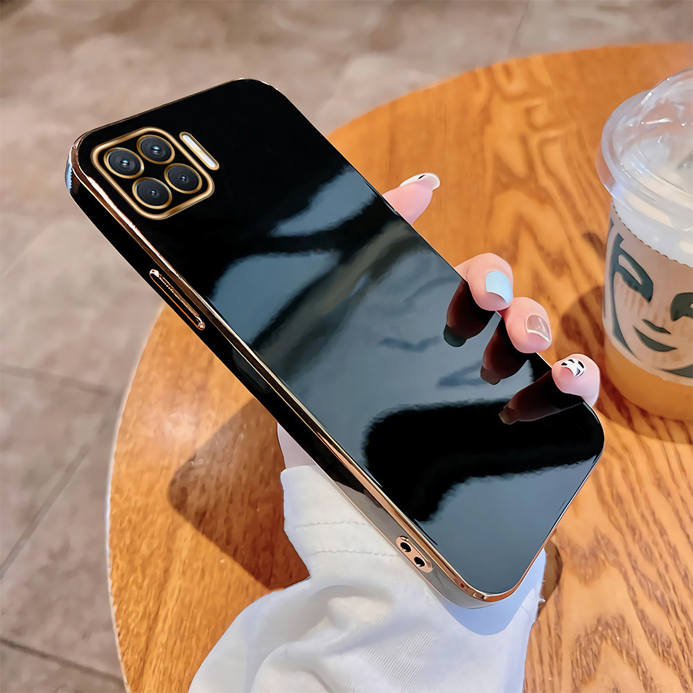 Dành Cho OPPO A93 A73 A53 A33 A31 2020 Reno 4F Mềm Nguyên Bản Ốp Lưng Mạ Sang Trọng Mềm TPU Vỏ Chống Sốc