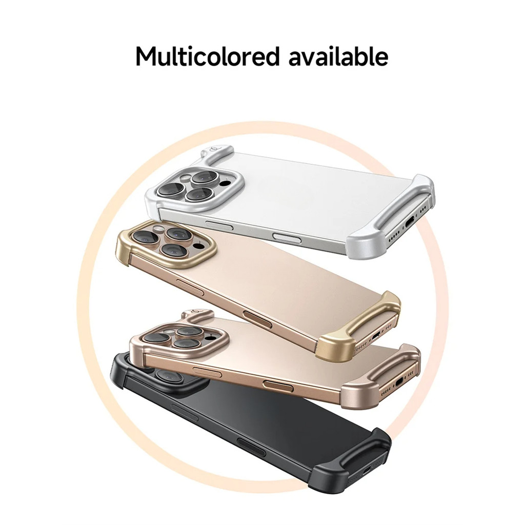 Ốp Điện Thoại Siêu Nhẹ Arc Xung Nhôm Sang Trọng Cho IPhone 17 16Pro Max 15Pro 14Plus 13 Ốp Lưng Kim Loại