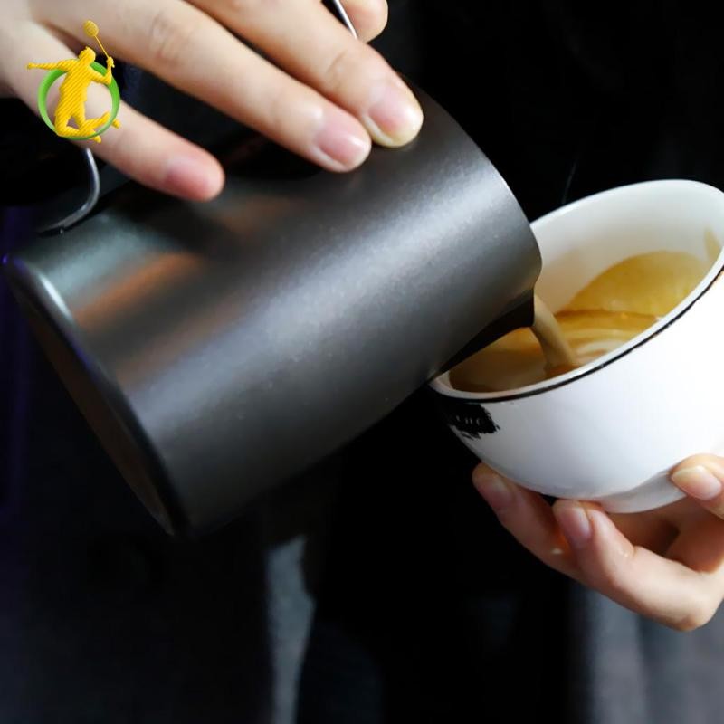 Bình sữa cà phê không gỉ Kéo xi lanh hoa 450ml Sliver Sliver