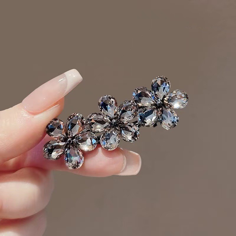 Mauropoli [Hàng có sẵn] Kẹp tóc phong cách mới Dongdaemun Hàn Quốc Tính khí cao cấp Kẹp tóc gãy bên thạch anh tím Hoa Nổ Mũ đội đầu Kẹp bên nữ