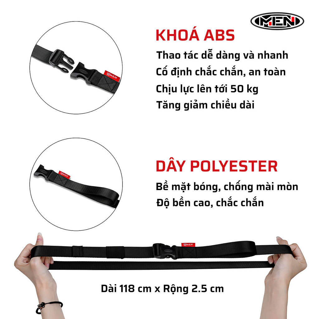 Dây móc khoá đa năng treo xe, giữ cố định hành lý Men MK03-MK02-MK01 [SIÊU SALE LỚN NHẤT NĂM]