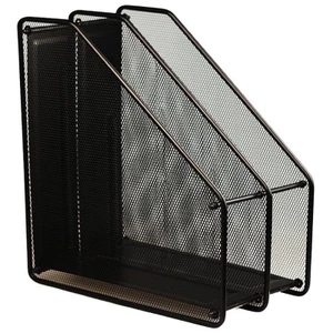 Kệ Rổ hồ sơ, khay đựng tạp chí 2 ngăn bằng sắt ( xám, đen). - VPP BIBI