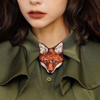 Chính hãng Niche - Phụ kiện áo sơ mi thêu nơ tinh tế hình đầu cáo