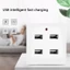 Ổ cắm điện treo tường ngôi sao với 2 4 cổng USB Giải pháp sạc nhanh đa chức năng cho văn phòng tại nhà và định vị công cộng