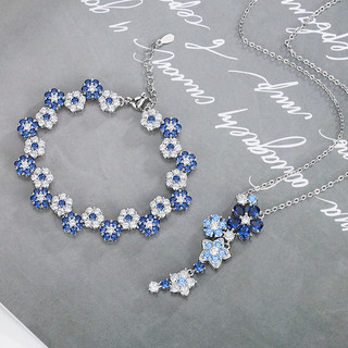 Châu Âu Mỹ ins Phong Cách Mới Kim Cương Xanh Zircon Hoa Phù Hợp Với Nữ