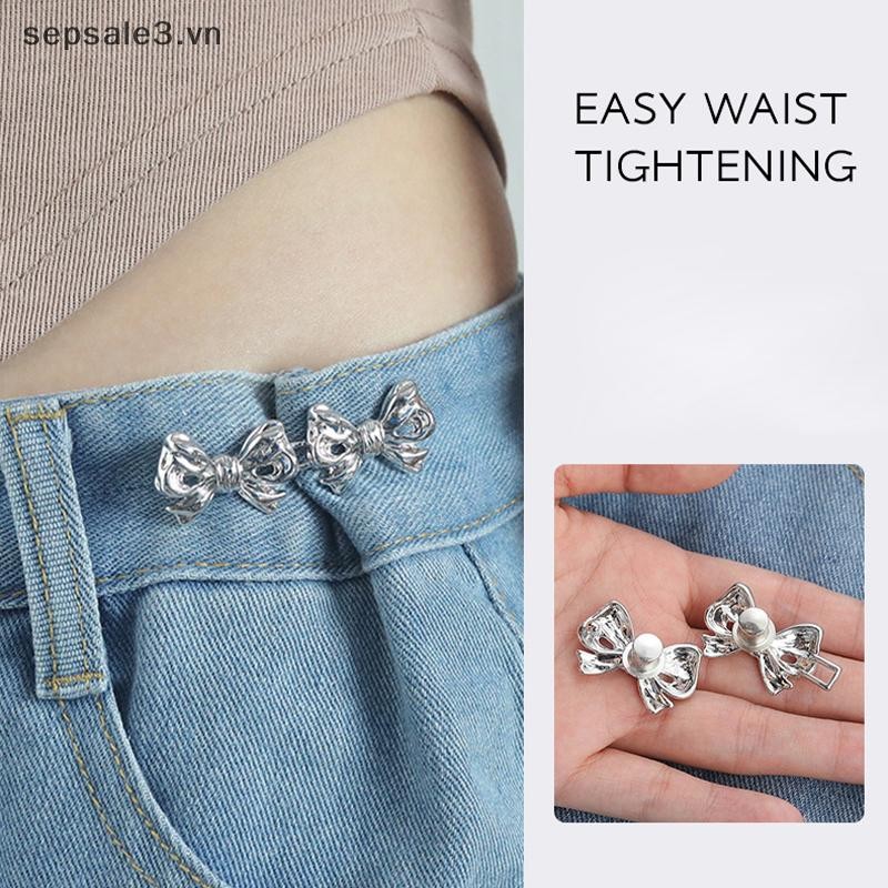 # VN # 1 Cặp Thắt Nơ Khóa Thắt Lưng Có Thể Tháo Rời Kẹp Quần Jean Nút Chụp Có Thể Điều Chỉnh May Thắt Lưng Thắt Lưng Phụ Kiện Quần Áo.