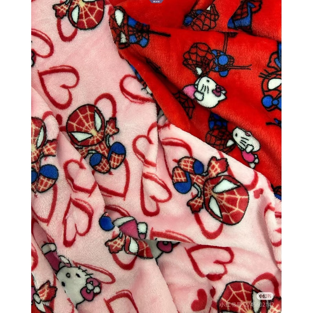 Mới Người Nhện Quần Ngủ Anime Hello Kitty Pyjama Quần Flannel Mềm Mại Quần Hoạt Hình Nhà Quần Cặp Đôi Quà Tặng [BL]