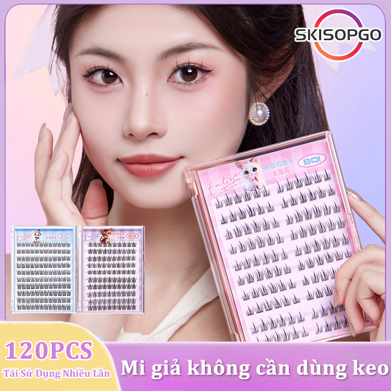 【SKISOPGO】Lông Mi Giả Tự Dính, Mi giả không cần dùng keo, Dễ Gắn, Tái Sử Dụng Nhiều Lần