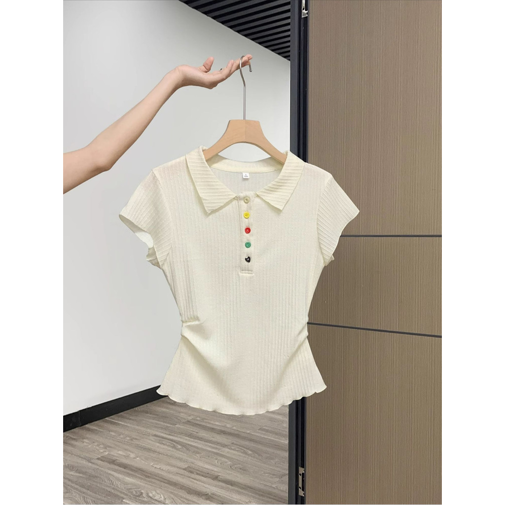 SUXI Áo thun ngắn tay Polo đơn giản mới mùa hè 250505