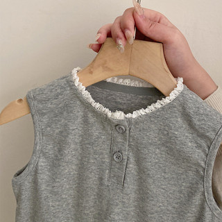 Áo vest ren kiểu Hàn Quốc mới cho bé gái mùa hè 2025, đầm dây ren thêu cho trẻ em, quần jeans rộng