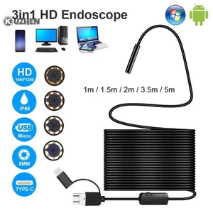 KUZHEN 3 trong 1 USB Type-C Kiểm tra nội soi Borescope 5.5 / 7 / 8mm Ống kính HD Camera IP68 HOT