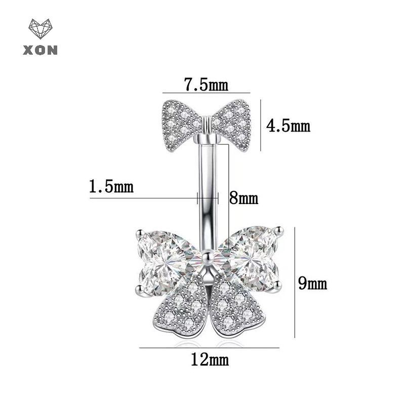 XON Khuyên Rốn Hình Nơ Đính Đá Zircon Thời Trang Cho Nữ