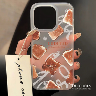 ibumpers Ốp Điện Thoại iPhone INS Họa Tiết Bánh Mì Dễ Thương Ốp Lưng Trong Suốt Nhám Mờ Chống Bẩn Chống Sốc Cho IPhone 16 15 14 12 13 11 Pro Max IP 7 8 Plus X XS XR