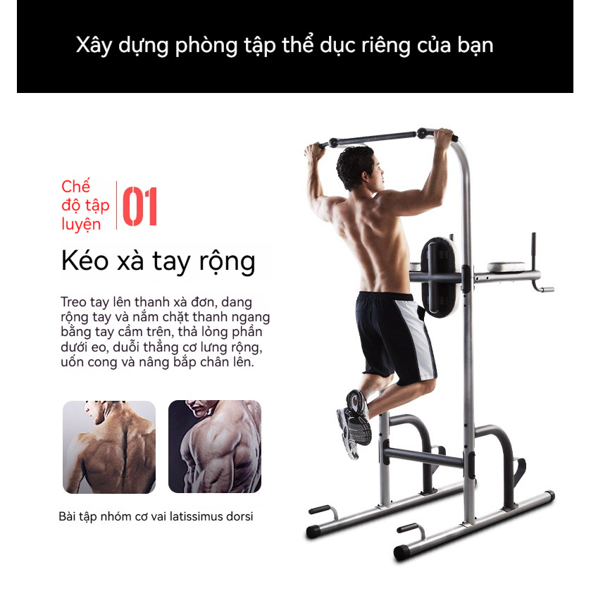 Leikefitness Xà đơn xà kép Có đệm Pull Up Bar 6 điều chỉnh độ cao Chịu được 150kg, xà đơn đa năng.