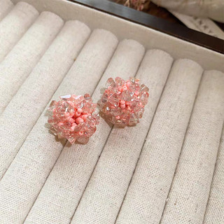 Thú Cưng Cánh Hoa Gạc Pha Lê Tua Rua Bông Tai Hồng Ngọt Ngào Đi Biển Phong Cách Kỳ Nghỉ Bông Tai Tính Khí Thời Trang Nữ