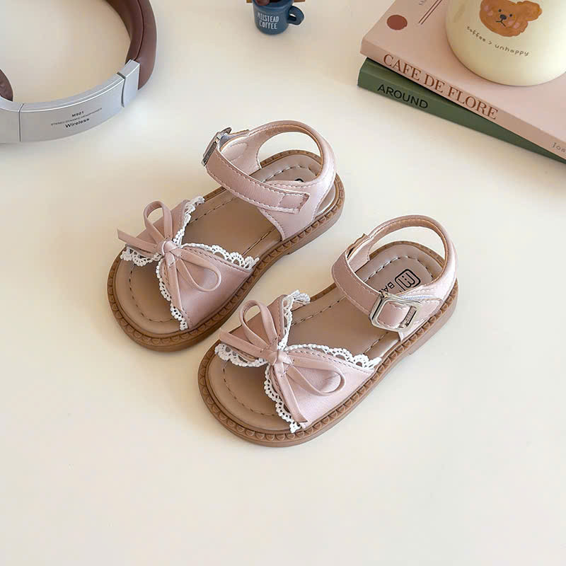 sandal bé gái dép quai hậu cho bé quai chéo nơ xinh xắn êm chân QCCC full hộp trắng cho bé từ 1 tuổi V7925 ( ảnh thật)