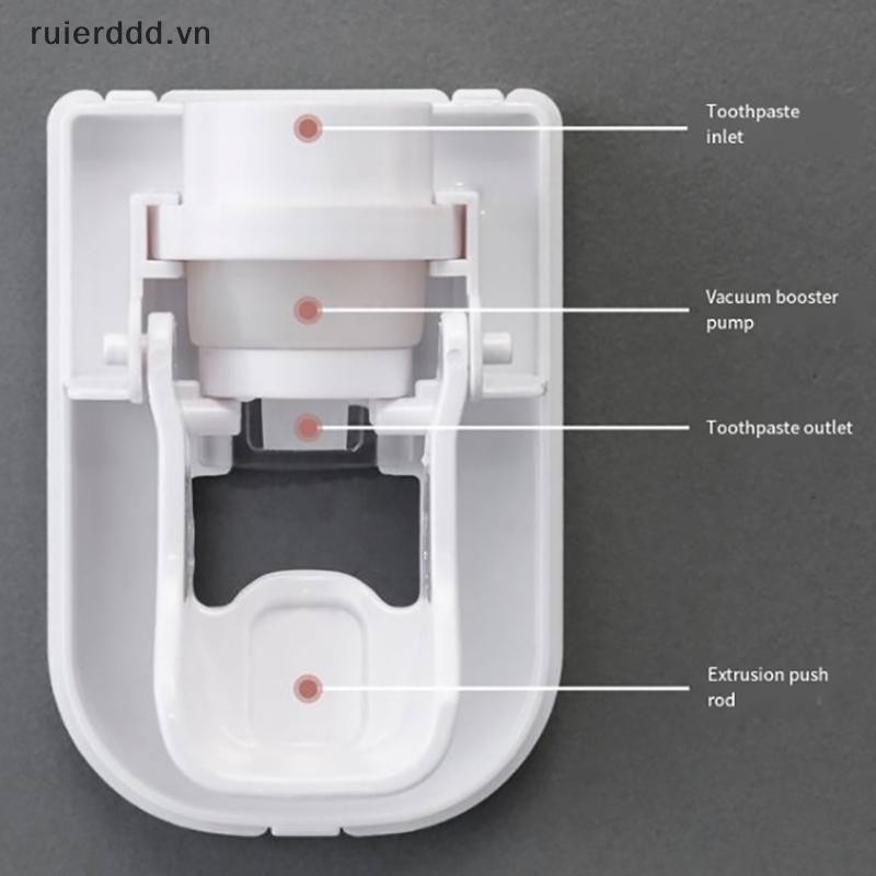# ruierdd # Creative Wall Mount Máy phân phối kem đánh răng tự động Phụ kiện phòng tắm Máy ép kem đánh răng lười không thấm nước.