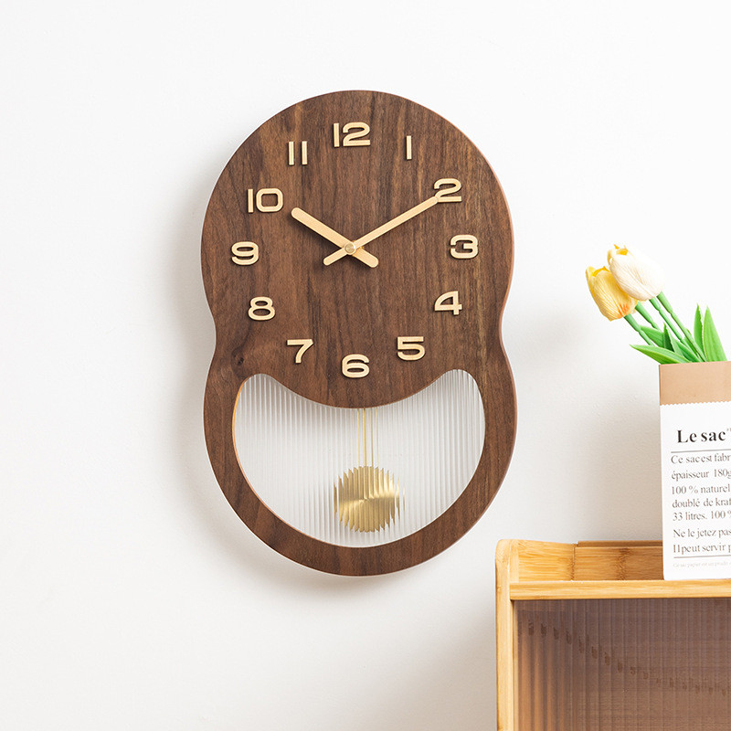 Đồng hồ treo tường, Đồng hồ treo tường kỹ thuật số xoay bằng gỗ, chạy bằng pin im lặng, Phòng khách, Phòng ngủ, Đồ trang trí phòng học