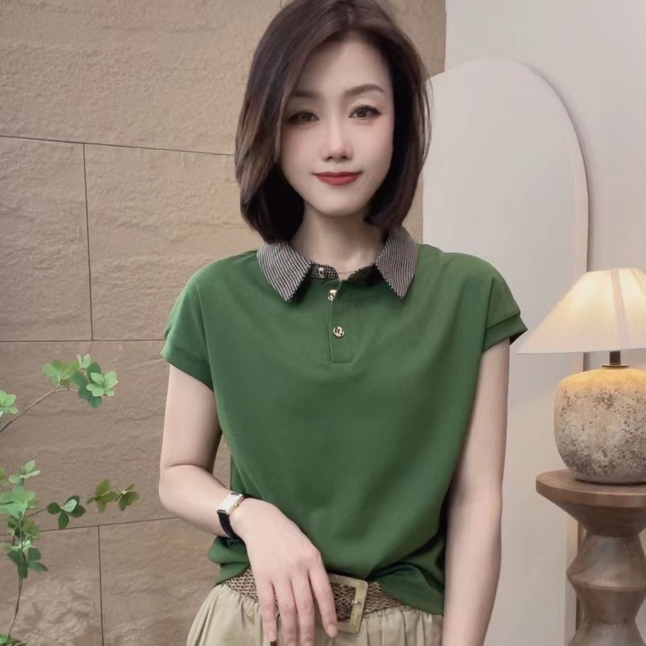 Áo thun nữ cổ tròn POLO mới mùa hè